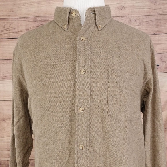 ROUNDTREE & YORKE BROWN LONG SLEEVE FLANNEL BUTTON DOWN SHIRT MENS SIZE XL - Picture 1 of 6